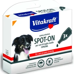 VITAKRAFT SPOT-ON FIPRONIL SOLUZIONE 134mg ANTIPARASSITARIO REPELT PER CANE TAGLIA MEDIA PESO 10-20 KG