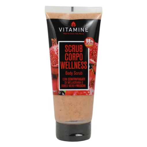 VITAMINE SCRUB CORPO WELLNESS CON CENTRIFUGATI DI MELAGRANA e RIBES NERO FRESCHI TUBO 200 ML