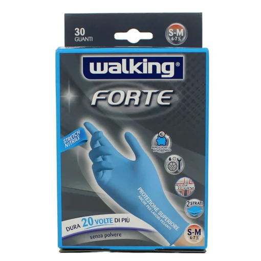 WALKING GUANTO FORTE NITRILE 30 PEZZI MISURA M 6-7 1/2 - DISP MED CL 1