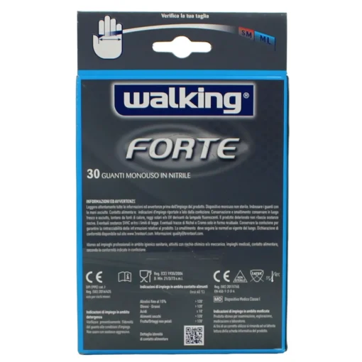 WALKING GUANTO FORTE NITRILE 30 PEZZI MISURA M 6-7 1/2 - DISP MED CL 1