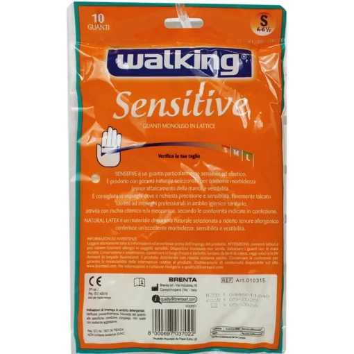 WALKING GUANTO SENSITIVE USAeGETTA IN LATTICE 10 PZ.SMALL 6-6 MEZZO