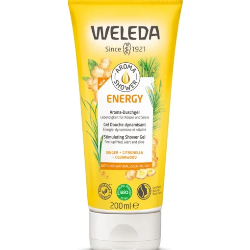 WELEDA AROMA SHOWER DOCCIA ENERGY GINGER, CITRONELLA, CEDARWOOD TUBO 200 ML