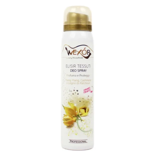 WEXOR ELISIR TESSUTI DEO SPRAY PROFUMA e PROTEGGE YLANG YLANG, CASHMERE e LEGNO DI PATCHOULI FORMATO TRAVEL 100 ML