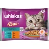WHISKAS DUO 1+ MARI&MONTI BUSTA 4x85gr MERLUZZO/POLLO, SALMONE/TACCHINO IN GELATINA