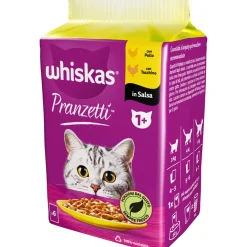 WHISKAS PRANZETTI 1+ CARNI BIANCHE BUSTA 6x50gr POLLO, TACCHINO IN SALSA