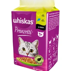 WHISKAS PRANZETTI 1+ MARI&MONTI BUSTA 6x50gr POLLO, TONNO IN SALSA