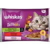 WHISKAS TASTY MIX 1+ SCELTA DELLO CHEF BUSTA 4x85gr MANZO/POLLAME/VERDURE, SALMONE/CAROTE IN SALSA