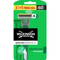 WILKINSON QUATTRO ESSENTIAL 4 SENSITIVE PRECISION 3 RASOI +1 4 LAME USA&GETTA