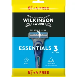WILKINSON RASOIO EXTRA 3 ESSENTIALS 3 LAME 8 PEZZI + 4 GRATIS