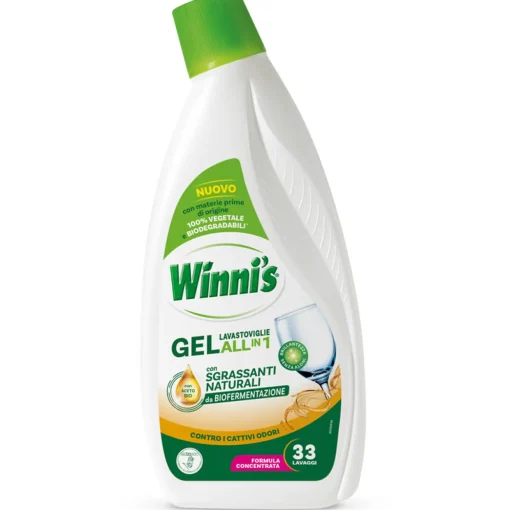 WINNI'S GEL LAVASTOVIGLIE ALL IN 1 ALL'ACETO CONTRO I CATTIVI ODORI 33 LAVAGGI 561 ML