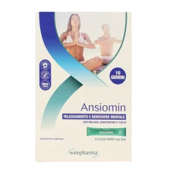 WIREPHARMA ANSIOMIN CON MELISSA, BIANCOSPINO E TIGLIO 10 STICKS INTEGRATORE ALIMENTARE