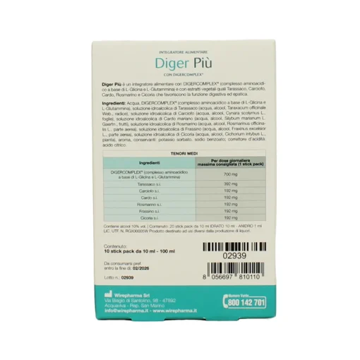 WIREPHARMA DIGER PIU' 10 STICKS INTEGRATORE ALIMENTARE