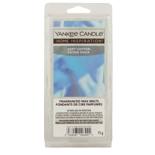YANKEE CANDLE HOME INSPIRATION BLISTER 6 CUBETTI DI CERA DA SCIOGLIERE - SOFT COTTON