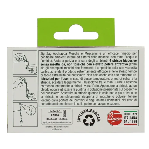 ZIG ZAG INSETTICIDA ACCHIAPPA MOSCHE E MOSCERINI DELLA FRUTTA 4 STRISCE