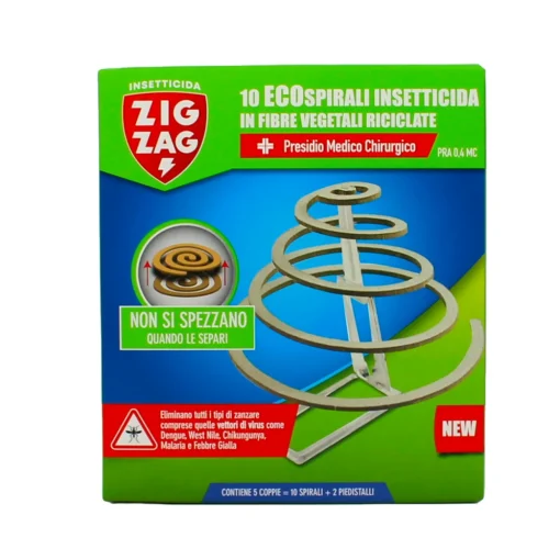 ZIG ZAG SPIRALI ECO 100% FIBRE VEGETALI 10 PZ + 2 SPECIFICI PIEDISTALLI